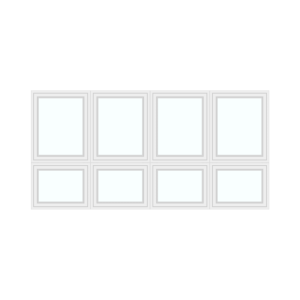 Quadruple window with bottom sections