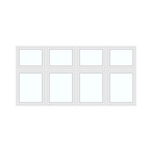 Quadruple window with top sections
