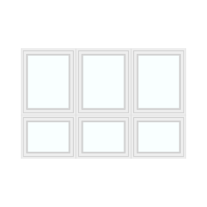 Triple window with bottom sections