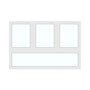 Triple window with bottom large section