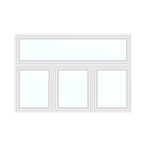 Triple window with top large section