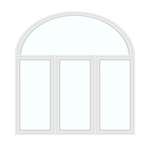 Triple window with top arc