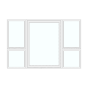 Triple window with large middle window